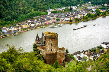 Castle Katz, Cat Castle, St. Goarshausen, Rhineland-Palatinate, Germany, Europe.