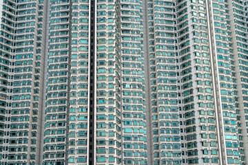 Fototapeta premium High rise building in Hong Kong, patern of windows