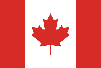 National Flag of Canada vector. Correct color and dimensions