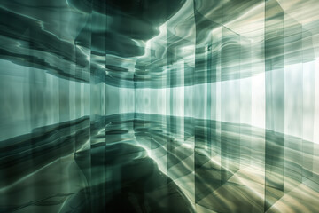 Abstract background with reflections and caustics. Futuristic background image. Created with Generative AI technology.