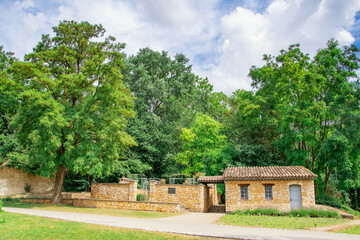 beautiful summer day in Ingolstadt, view of the Danube river in Germany