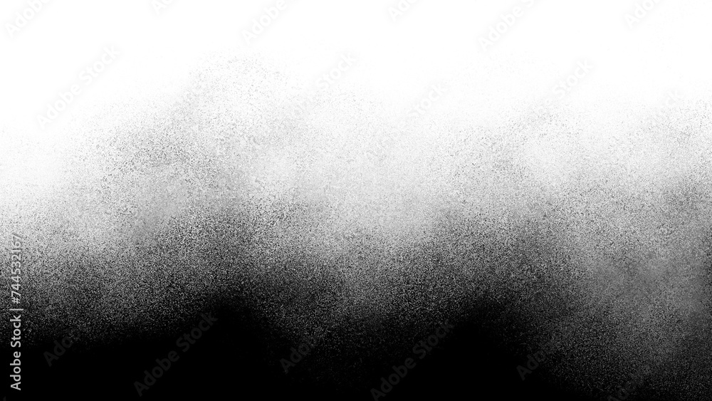 Wall mural Black noise grain transparent gradient background. Dust effect with Transparent png overlay background