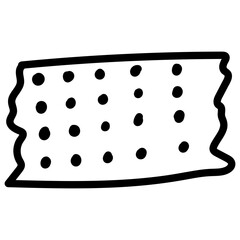 Hand drawn black white cute doodle scribble washi tape line