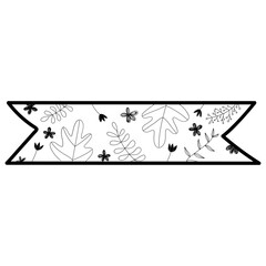 Hand drawn black white cute doodle scribble washi tape line