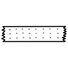 Hand drawn black white cute doodle scribble washi tape line