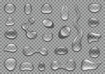 Realistic water drops collection