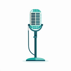 Microphone stand icon flat design isolated on white