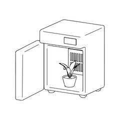 植物育成インキュベーターの線画