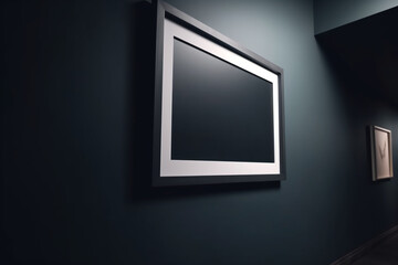 a modern horizontal wall frame on a wall сreated with Generative Ai