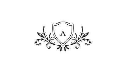 Luxury Alphabetical Shield with Wings Logo