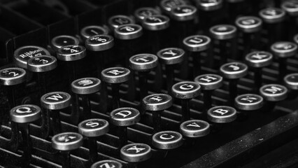 Vintage Typewriter Keyboard Close-up