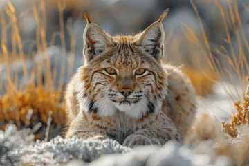 Deurstickers lynx in the snow © paul