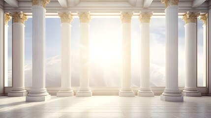 columns in the palace with white and golden