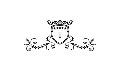 Luxury Alphabetical Crown Leaves Logo