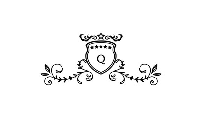 Luxury Alphabetical Crown Leaves Logo