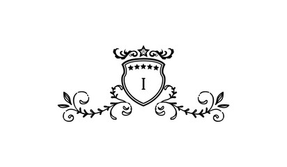 Luxury Alphabetical Crown Leaves Logo