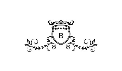 Luxury Alphabetical Crown Leaves Logo