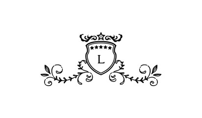 Luxury Alphabetical Crown Leaves Logo