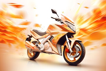 motorcycle on fire