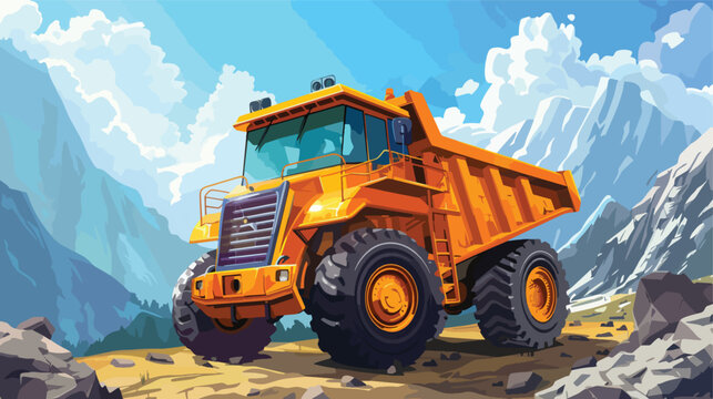 Transportation excavator truck cartoon speech icon