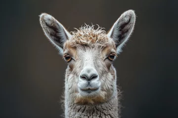 Zelfklevend Fotobehang llama in the mountains © paul