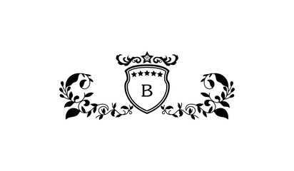 Luxury Alphabetical Crown Leaves Logo