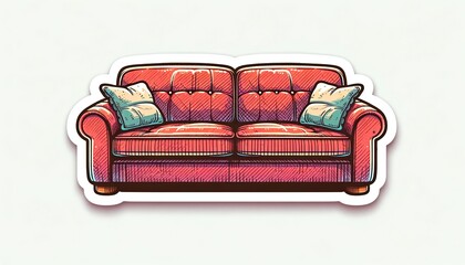 Illustration on the theme, sofa sticker