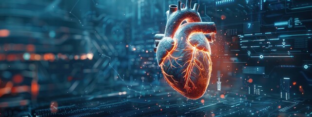 Creative wallpaper concept of a human heart.