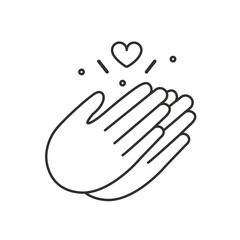 Thank You Clapping Hands Celebration icon outline, Hands clapping icon.