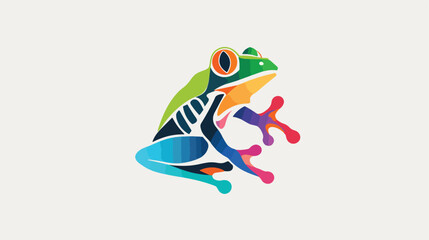 Frog logo. Abstract frog on white background