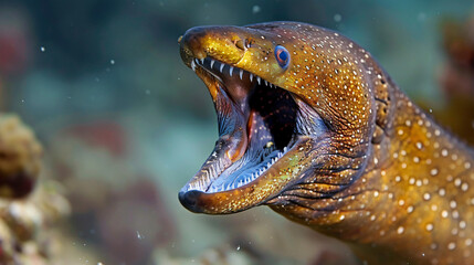 Moray eel in Raja Ampat, Indonesia.