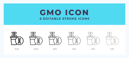 Gmo icon symbol. Isolated. Vector illustration with editable stroke.