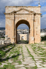 View at the roman ruins of Jerash in Jordan