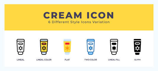 Obraz premium Face cream set of vector icon. For web. and mobile app