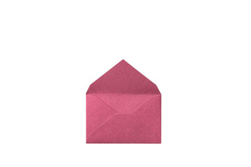 Open one lame pink envelope seen from an overhead angle.