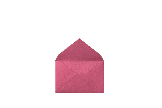 Open one lame pink envelope seen from an overhead angle. - Powered by Adobe