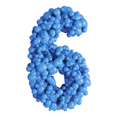 xBall number 6 blue 3d render