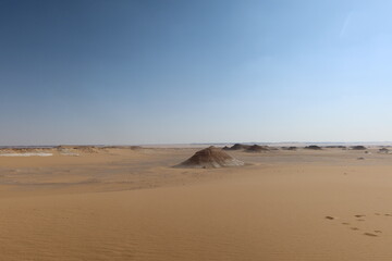 Beautiful formations of rocks and sand of Bahariya Oasis in Egypt