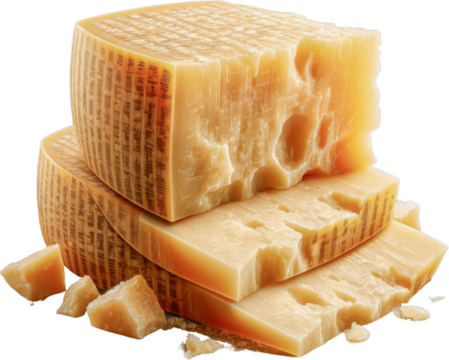 Parmigiano Reggiano parmesan cheese on a transparent background 1