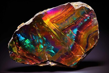 Chalcopyrite peacock ore displaying iridescent tarnish