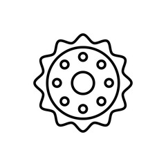 Gears outline icons, minimalist vector illustration ,simple transparent graphic element .Isolated on white background