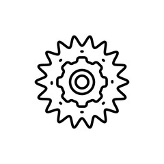 Gears outline icons, minimalist vector illustration ,simple transparent graphic element .Isolated on white background