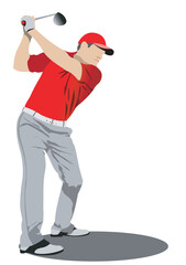 Golf player. Vector illustration
