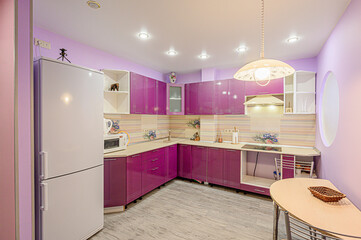 interior kitchen and dining room, refectory area, cooking equipment, table furniture, stove