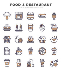 Food and Restaurant icons set. Vector illustration.