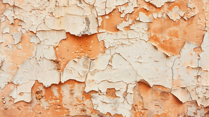 Old ragged wall with peeling paint.