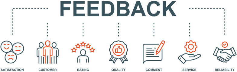 Feedback banner web icon vector illustration concept with icon