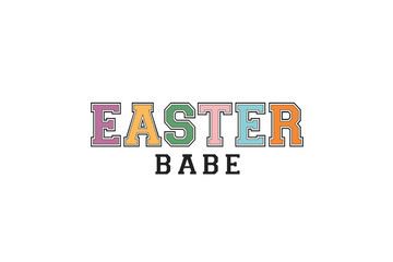 Easter Babe, Retro Easter Day Sublimation T shirt design