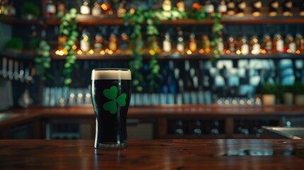 Saint Patrick Day drink. Generative AI - obrazy, fototapety, plakaty