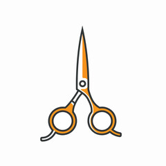 Hair cutting scissors sign. Vector. Black line 